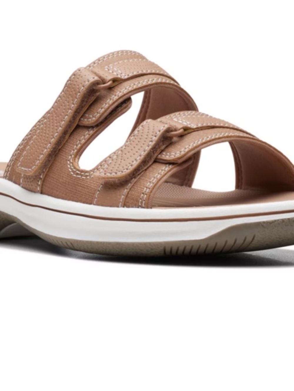 Clarks® Cloudsteppers Breeze Piper Women's Slide Sandals 8 Tan NEW - Picture 2 of 13